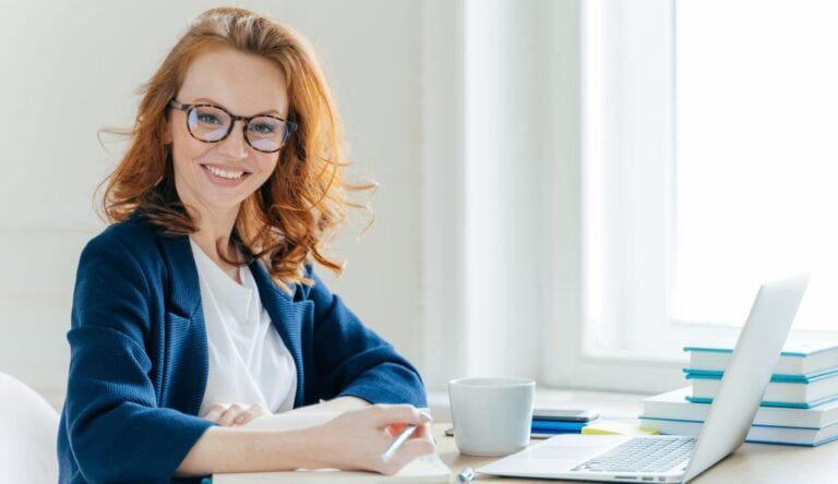 Professional working with a laptop