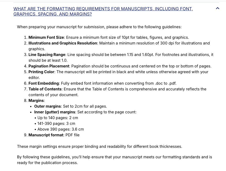 Lambert Academic formatting guidelines